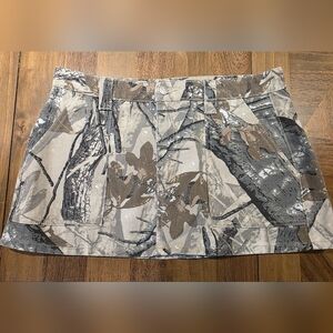 Refrain Skirt Utility Camouflage Hunting Short Jean Denim Sz 13 / 31 Juniors